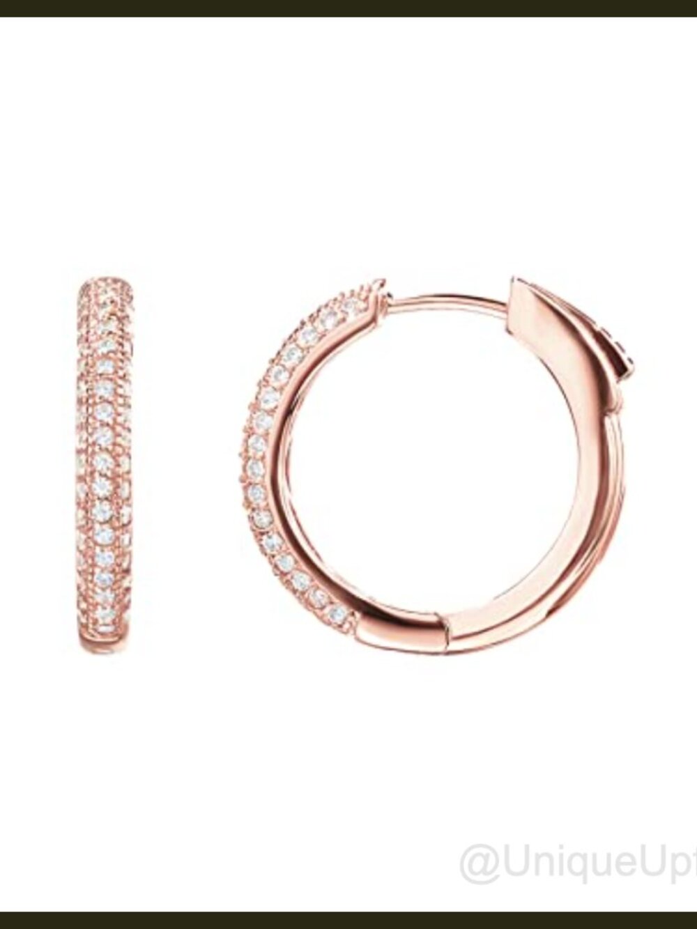 14K Gold Plated 925 Sterling Silver Posts CZ Pave Hoop Earrings